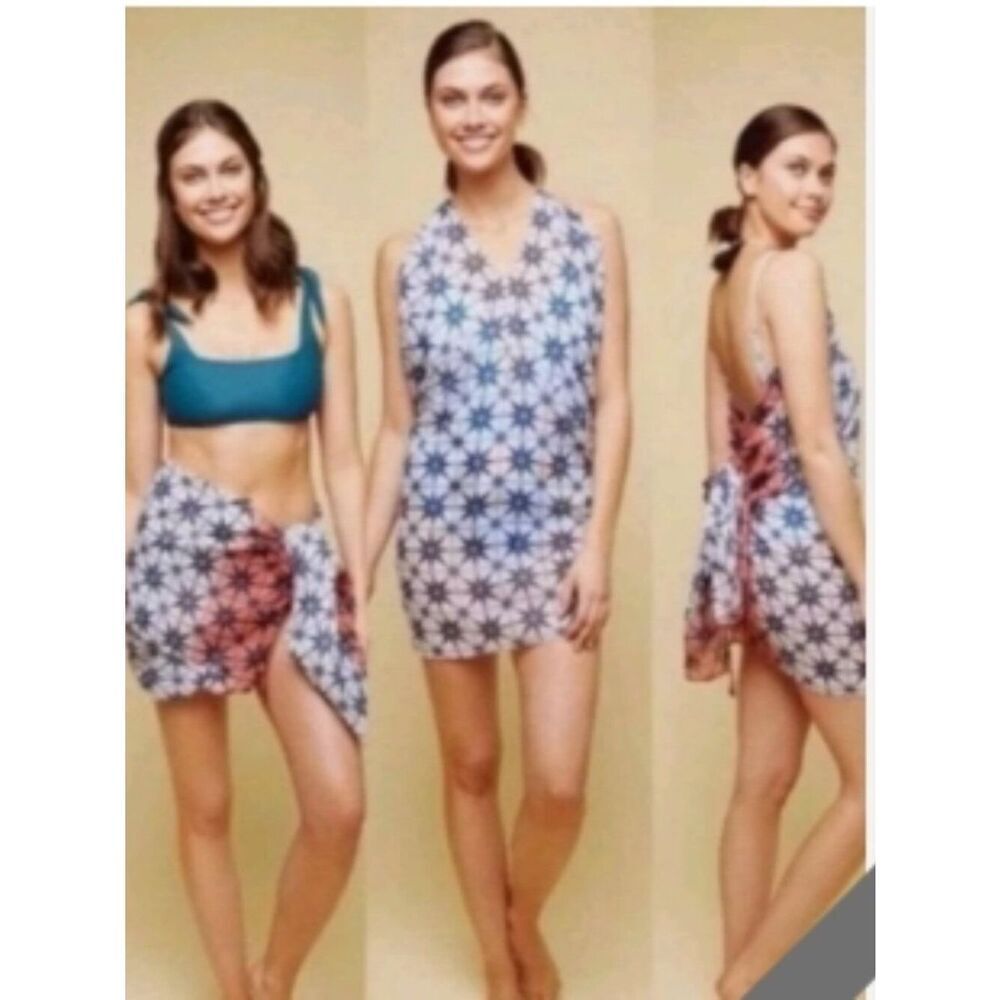 Like New! Roberta Roller Rabbit Slate Beach Shrug Dip Dyed Swim Cover Up O/S